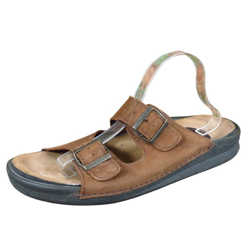 Duxbak‎ Taylor Mens Leather Mule Sandal Size 11 Brown Adjustable Buckle Casual
